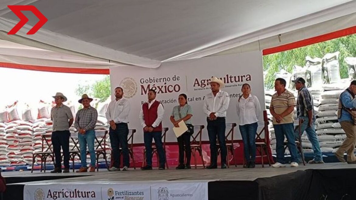 SADER entrega fertilizantes sin costo en Aguascalientes como parte del programa 2025, dirigido a cultivos de maíz, frijol y cereales.